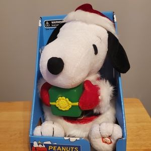 Gemmy Peanuts Snoopy Santa Musical Stuffed Toy.